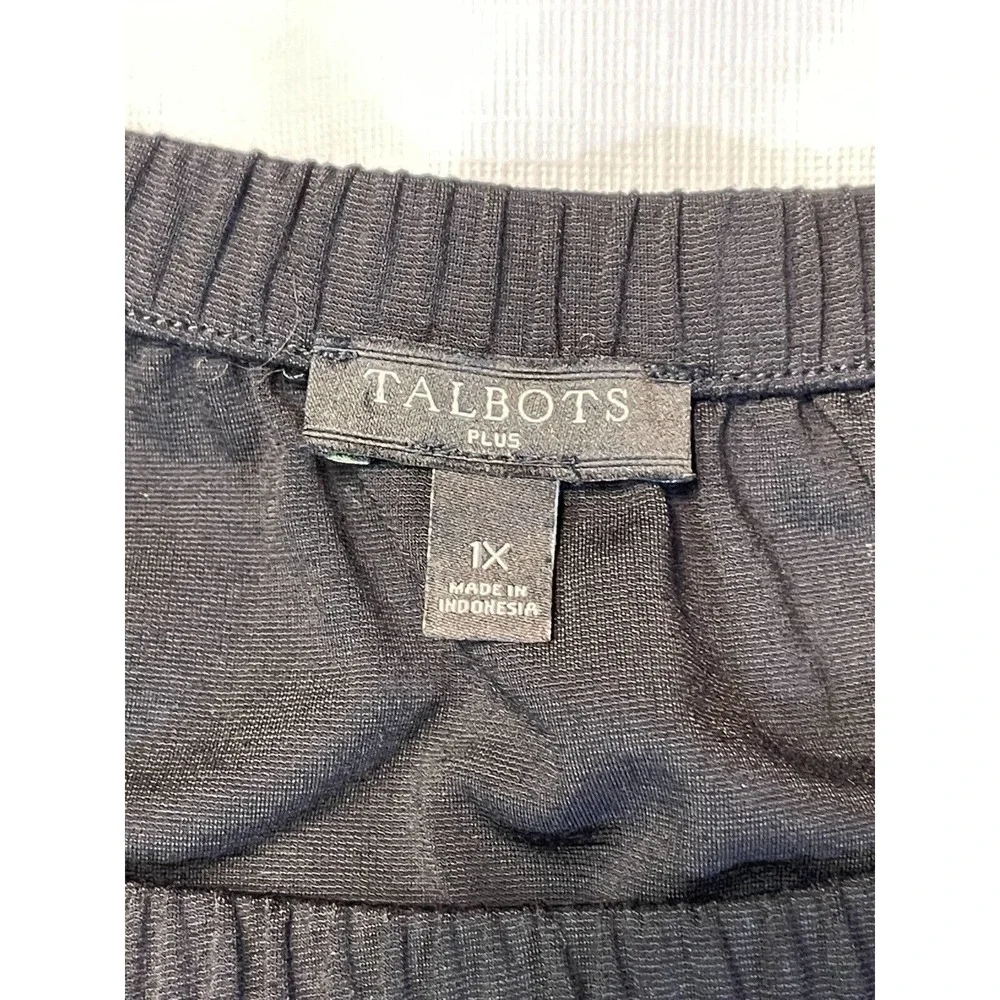 Talbots Off The Shoulder Plus Sz 1X Top Black 3/4 Cut-Out Sleeve Womens - Picture 5 of 8